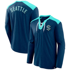 NHL Seattle Kraken Fanatics Iconic Exclusive Long Sleeve T-Shirt - Deep Sea Blue