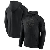 NHL Calgary Flames Fanatics Black Ice Defender Raglan Pullover Hoodie
