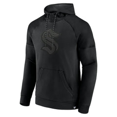 NHL Seattle Kraken Fanatics Black Ice Defender Raglan Pullover Hoodie