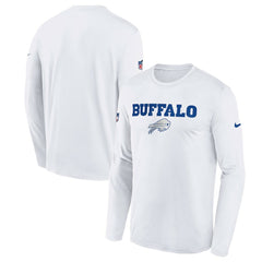 Buffalo Bills Youth 2025 Rivalries Collection Sideline Legend Dri-FIT Long Sleeve T-Shirt White