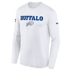 Buffalo Bills Youth 2025 Rivalries Collection Sideline Legend Dri-FIT Long Sleeve T-Shirt White
