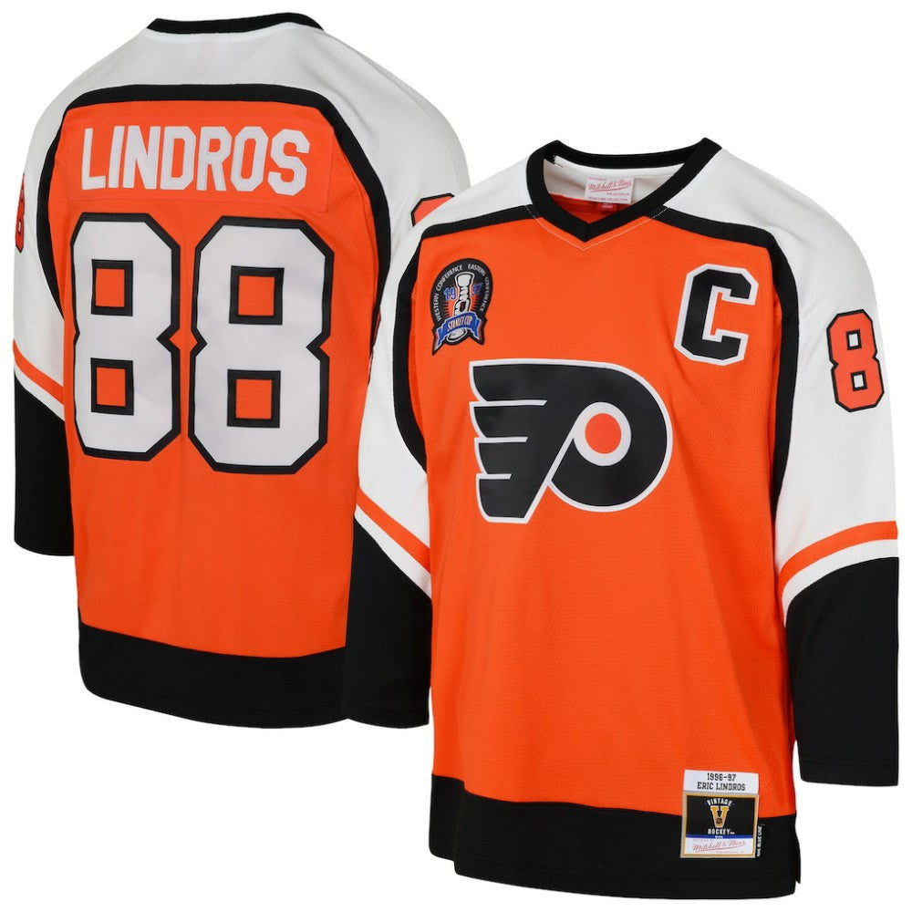 NHL Eric Lindros Philadelphia Flyers Mitchell & Ness Youth 1996/97 Power Play 2.0 Player Jersey with Captain Patch - Orange