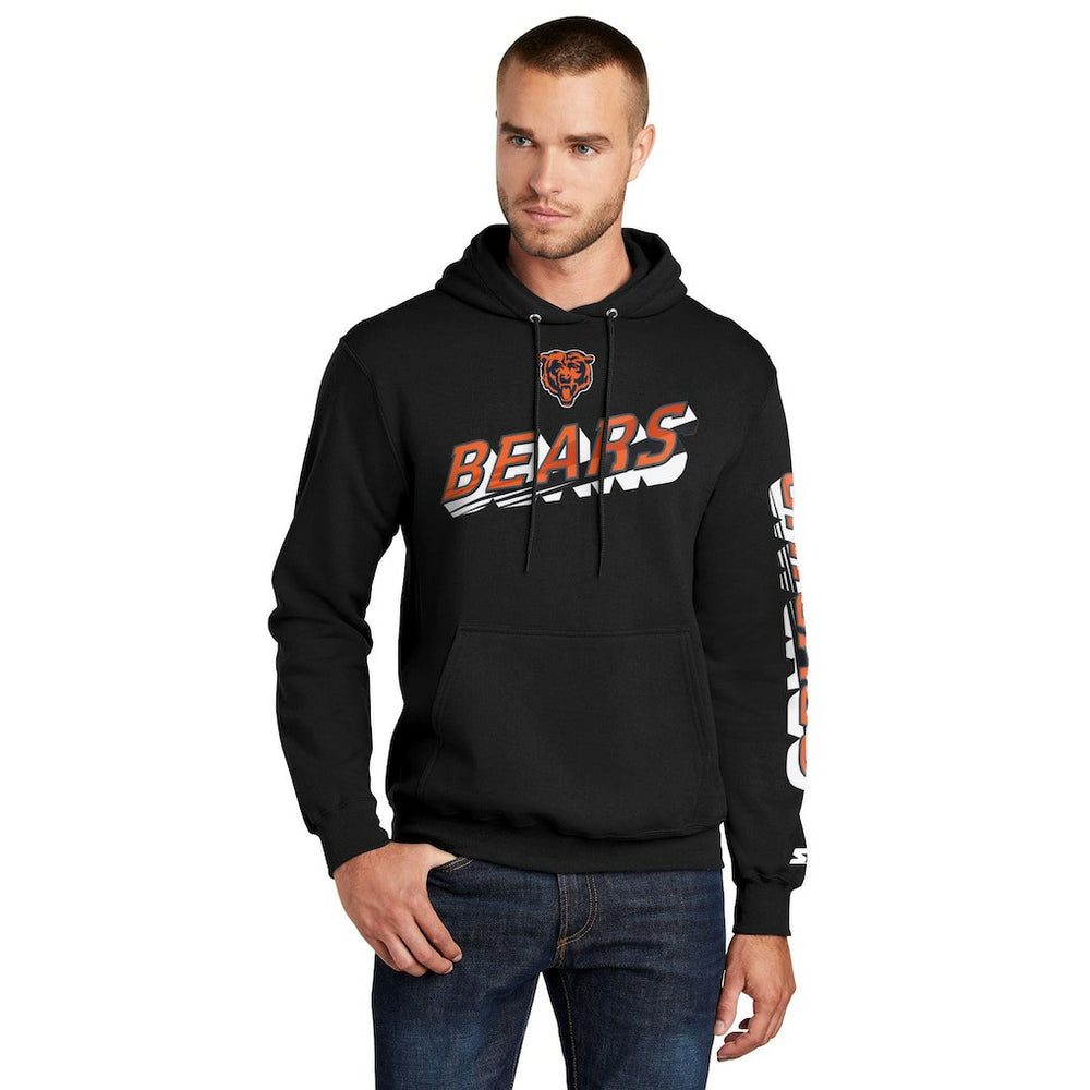Chicago Bears Starter Wordmark Logo Pullover Hoodie Black
