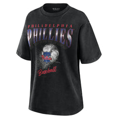 Philadelphia Phillies WEAR by Erin Andrews Women's Oversized Boyfriend T-Shirt - Charcoal T-shirts