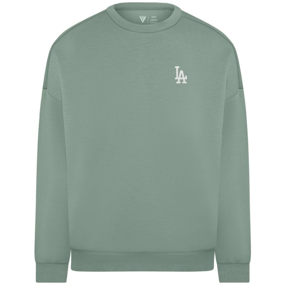 Los Angeles Dodgers Levelwear Women's Luxe Signature Tri-Blend Pullover Sweatshirt - Sage Green Pullover