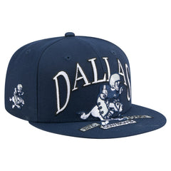 Dallas Cowboys New Era Throwback Oversized 59FIFTY Fitted Hat Navy
