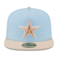 Dallas Cowboys New Era Two-Tone Color Pack A-Frame 59FIFTY Fitted Hat Light Blue/Light Beige