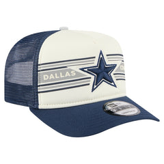 Dallas Cowboys New Era Youth Banner A-Frame 9FIFTY Trucker Snapback Hat Cream/Navy
