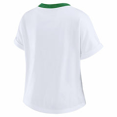 Philadelphia Eagles WEAR by Erin Andrews Women's Cropped Center Stripe Dolman T-Shirt White