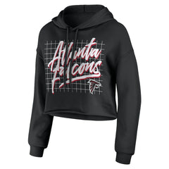 Atlanta Falcons WEAR by Erin Andrews Women's Domestic Cropped Pullover Hoodie Black