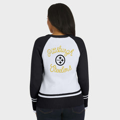 Pittsburgh Steelers WEAR by Erin Andrews Women's Colorblock Raglan Sweater White/Black