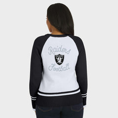 Las Vegas Raiders WEAR by Erin Andrews Women's Colorblock Raglan Sweater White/Black