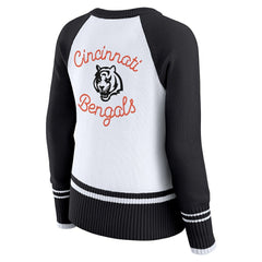 Cincinnati Bengals WEAR by Erin Andrews Women's Colorblock Raglan Sweater White/Black