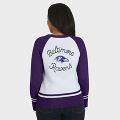 Baltimore Ravens WEAR by Erin Andrews Women's Colorblock Raglan Sweater White/Purple