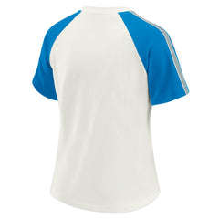 Detroit Lions WEAR by Erin Andrews Women's Sleeve Stripe Distressed Raglan T-Shirt White