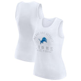Detroit Lions WEAR by Erin Andrews Women's Ribbed Graphic Tank Top White