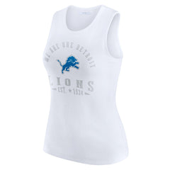 Detroit Lions WEAR by Erin Andrews Women's Ribbed Graphic Tank Top White