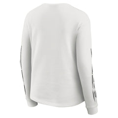 Las Vegas Raiders WEAR by Erin Andrews Women's Graphic Waffle Long-Sleeve T-Shirt White