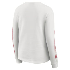 San Francisco 49ers WEAR by Erin Andrews Women's Graphic Waffle Long-Sleeve T-Shirt White
