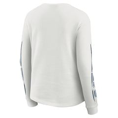Seattle Seahawks WEAR by Erin Andrews Women's Graphic Waffle Long-Sleeve T-Shirt White