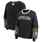 Pittsburgh Steelers WEAR by Erin Andrews Women's Sport Long-Sleeve T-Shirt Black