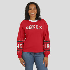 San Francisco 49ers WEAR by Erin Andrews Women's Sport Long-Sleeve T-Shirt Scarlet
