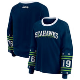 Seattle Seahawks WEAR by Erin Andrews Women's Sport Long-Sleeve T-Shirt College Navy