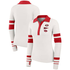 San Francisco 49ers WEAR by Erin Andrews Women's Ribbed Henley Polo Sweater White