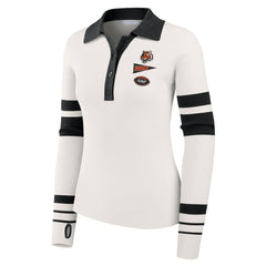 Cincinnati Bengals WEAR by Erin Andrews Women's Ribbed Henley Polo Sweater White