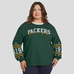 Green Bay Packers WEAR by Erin Andrews Women's Plus Size Sport Long-Sleeve T-Shirt Green