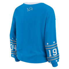 Detroit Lions WEAR by Erin Andrews Women's Plus Size Sport Long-Sleeve T-Shirt Blue
