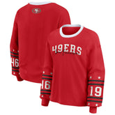 San Francisco 49ers WEAR by Erin Andrews Women's Plus Size Sport Long-Sleeve T-Shirt Scarlet