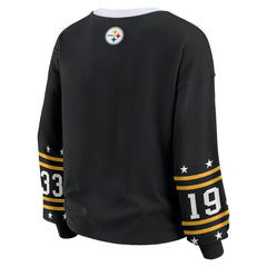 Pittsburgh Steelers WEAR by Erin Andrews Women's Plus Size Sport Long-Sleeve T-Shirt Black