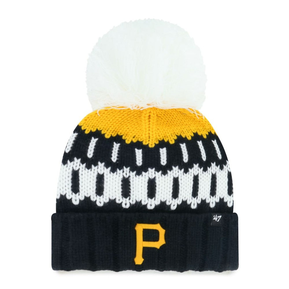 Pittsburgh Pirates '47 Women's Felicity Cuffed Knit Hat with Pom - Black Hats