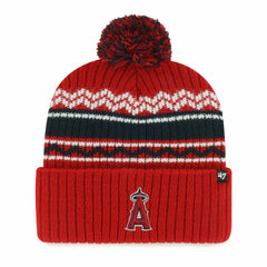 Los Angeles Angels '47 Youth Polar Vortex Cuffed Knit Hat with Pom - Red Hats