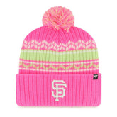 San Francisco Giants '47 Youth Polar Vortex Cuffed Knit Hat with Pom - Pink Hats