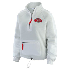 San Francisco 49ers WEAR by Erin Andrews Women's Polar Fleece Half-Zip Jacket White