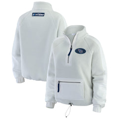 Tennessee Titans WEAR by Erin Andrews Women's Polar Fleece Half-Zip Jacket White