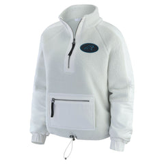 Carolina Panthers WEAR by Erin Andrews Women's Polar Fleece Half-Zip Jacket White