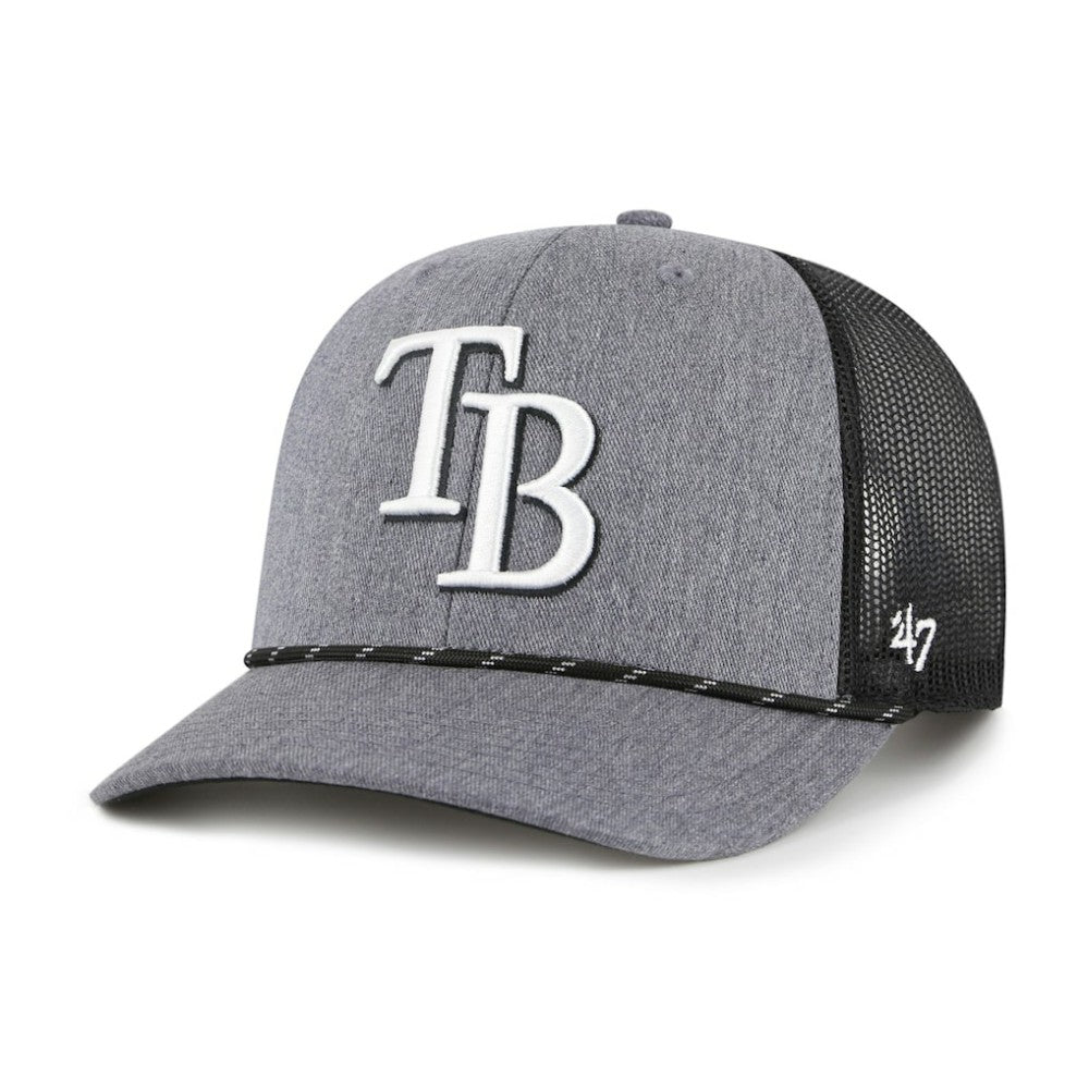 Tampa Bay Rays '47 Carbon Rope Trucker Adjustable Hat - Charcoal Hats
