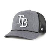 Tampa Bay Rays '47 Carbon Rope Trucker Adjustable Hat - Charcoal Hats