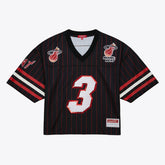 NBA Dwyane Wade Miami Heat x DANNIJO Women's Cropped Football Fashion Jersey - Black