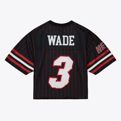 NBA Dwyane Wade Miami Heat x DANNIJO Women's Cropped Football Fashion Jersey - Black
