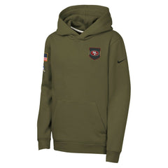 San Francisco 49ers Youth 2025 Salute to Service Club Fleece Hoodie Olive