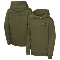 Atlanta Falcons Youth 2025 Salute to Service Club Fleece Hoodie Olive
