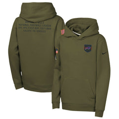 Buffalo Bills Youth 2025 Salute to Service Club Fleece Hoodie Olive