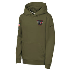 Houston Texans Youth 2025 Salute to Service Club Fleece Hoodie Olive