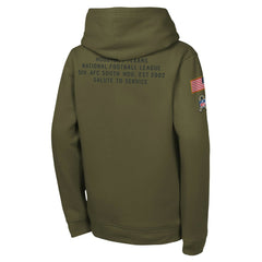 Houston Texans Youth 2025 Salute to Service Club Fleece Hoodie Olive