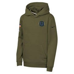 Indianapolis Colts Youth 2025 Salute to Service Club Fleece Hoodie Olive