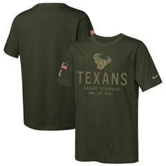 Houston Texans Youth 2025 Salute to Service Sideline Dri-FIT T-Shirt Olive